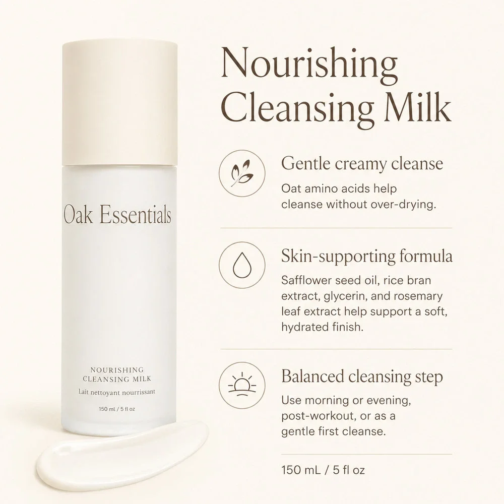 Oak Essentials Nourishing Cleansing Milk Face Cleanser 150 mL / 5 fl oz